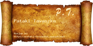 Pataki Tavaszka névjegykártya